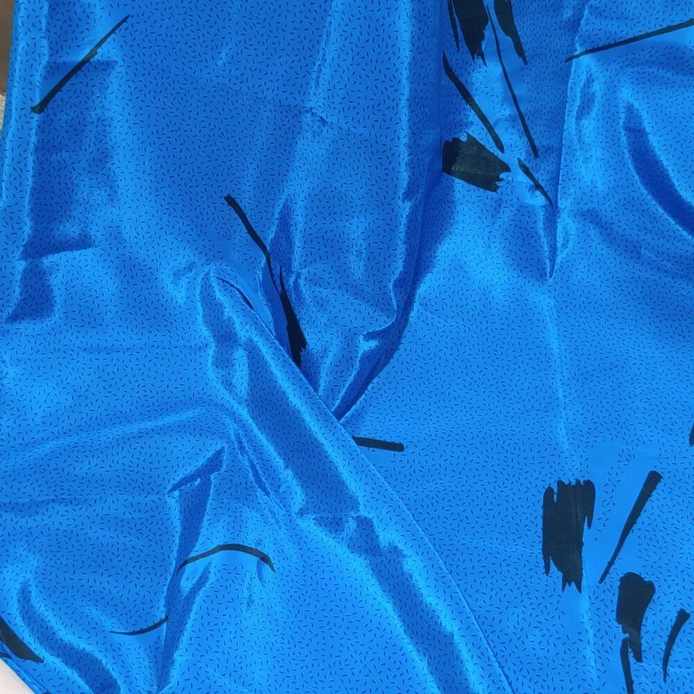 Vintage 80s Abstract Brushstroke Fabric 2.5 Yards Deadstock Made in Japan Poly